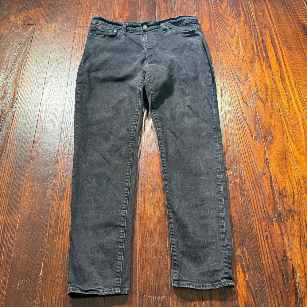 Levis Premium 511 Jeans Mens‎ 34x30 Black Stretch Slim Fit Faded Y2K